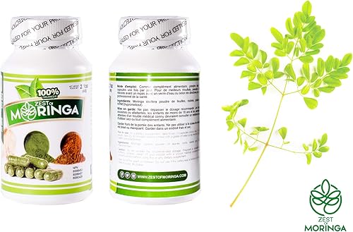 Miniatura 5 de Moringa Oleifera - Suplemento cápsula | 100 cápsulas – 500 mg hecho con hojas de moringa oleifera raíces, semillas y polvos de hojas | Sin OMG y sin