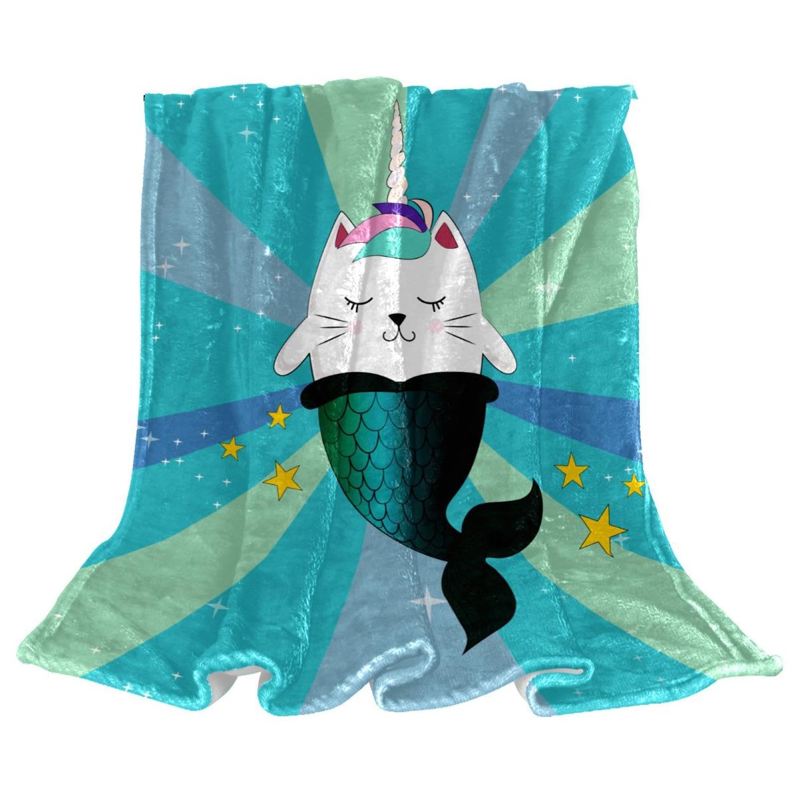 Couverture licorne sirène polaire pour cocooning sur le canapé
