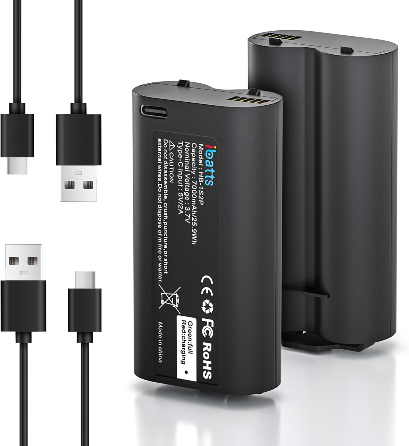 3 Pack Rechargeable Battery for MyQ Smart Garage Video Keypad, Rechargeable LED Light Battery with Charging Cable for MyQ Garage Door Keypad