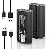 2 Pack 7000mAh Replacement Battery for MyQ Smart Garage Video Keypad,Rechargeable Batteries with LED Light for MyQ Garage Door Keypad(2 Batteries+2 Charging Cables)