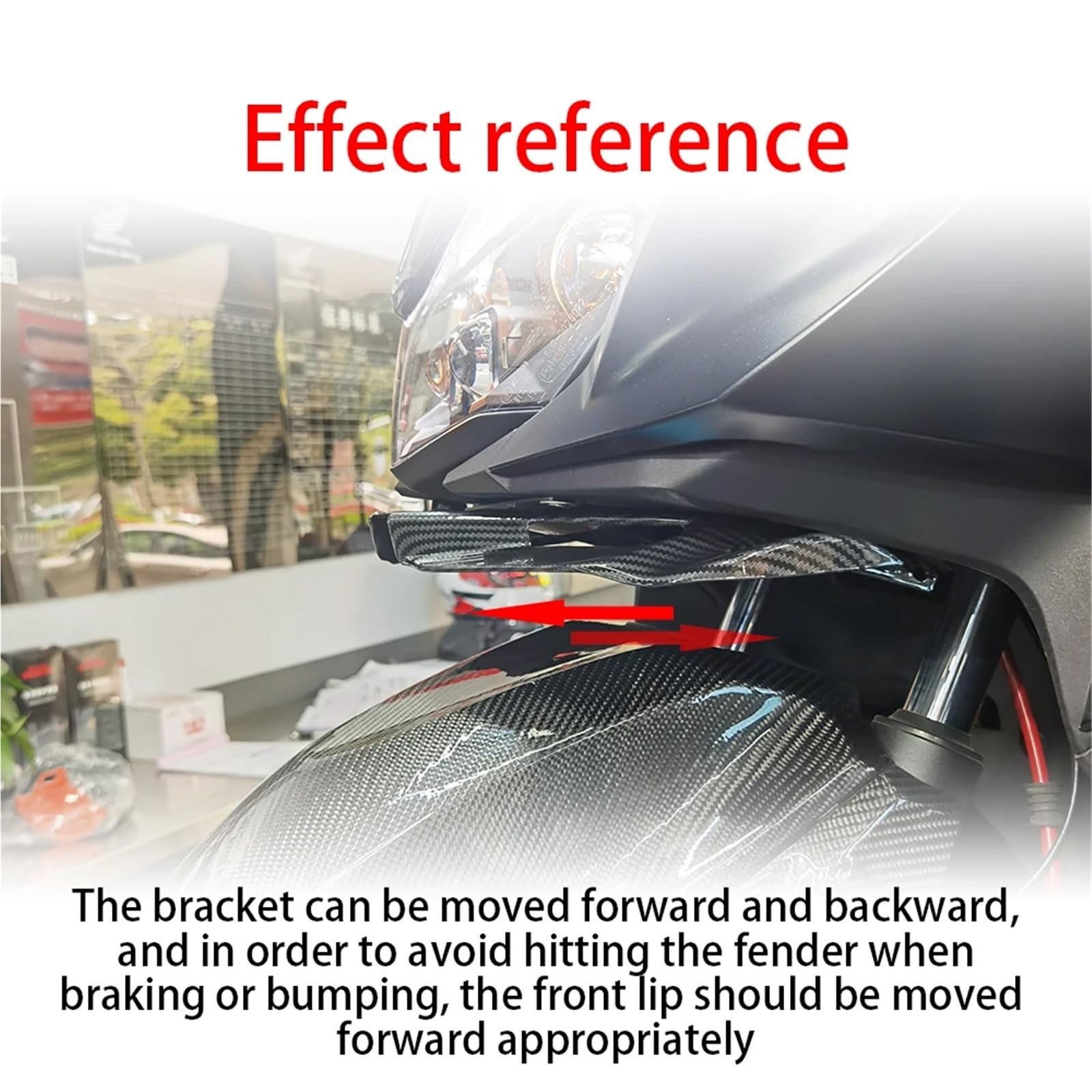 Front Bumper Splitter dachowy Pasuje do Hondy Forza 350 2022-2025 125 2023-2024 Przednie skrzydła motocyklowe Aerodynamiczne boczne Spoiler