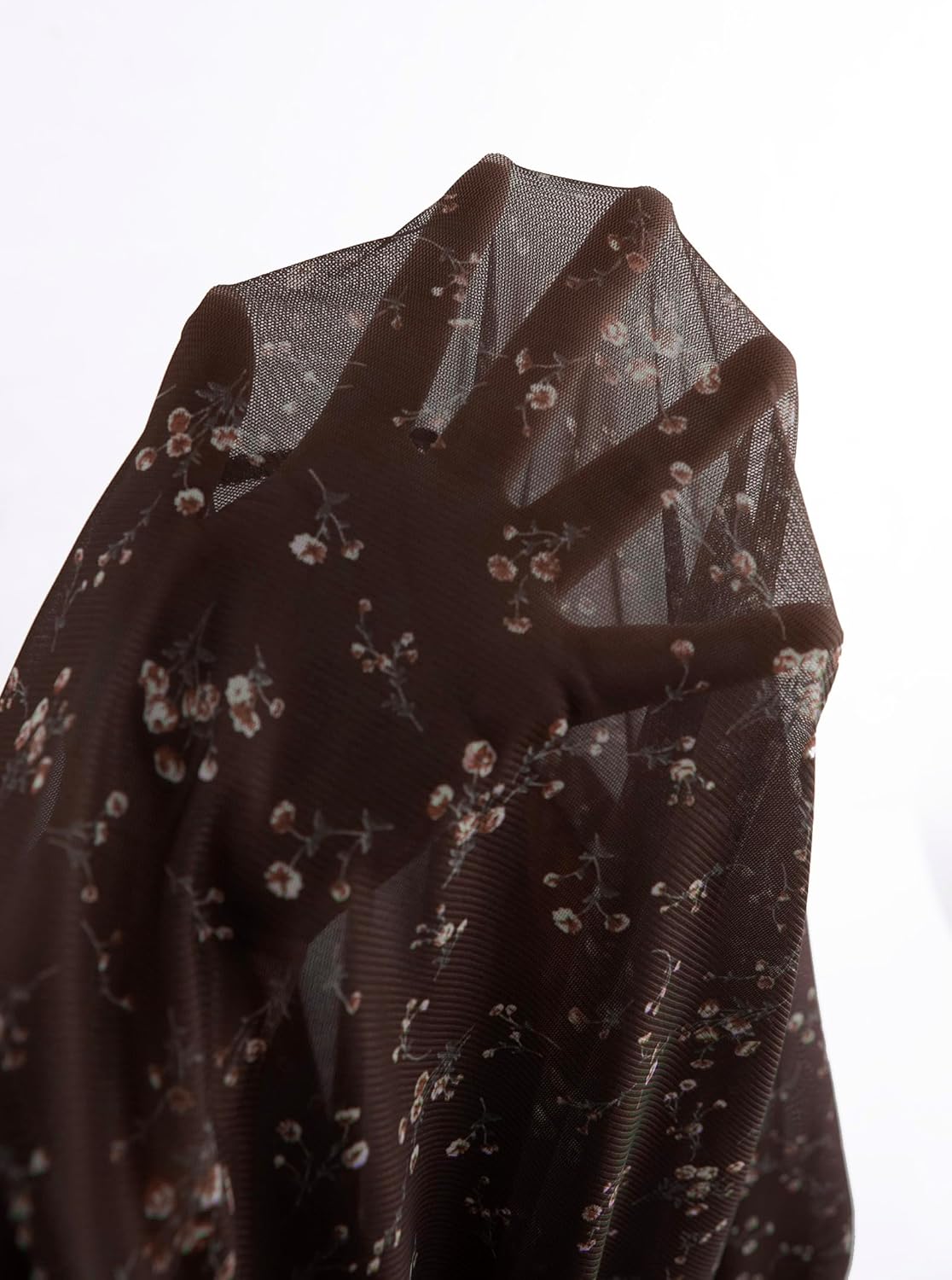 Avanova Women Floral Midi Skirt Boho Fall Summer Mesh High Waisted Maxi Long Skirts Floral Dark Brown Medium - Image 5