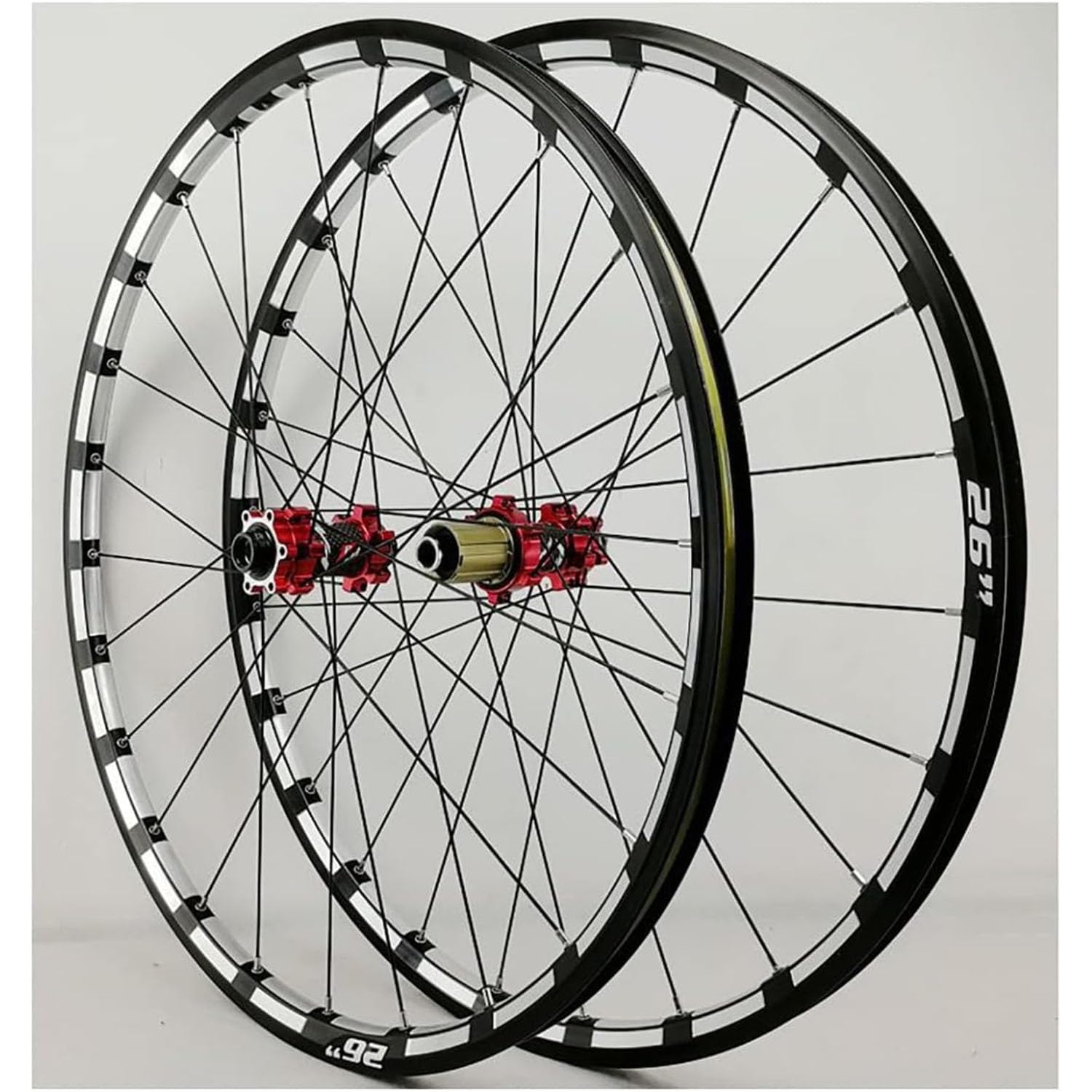 26/27.5'' 29 Inch Bike Wheelset, Thru Axle Wheels Straight Pull Spoke Rim 24H Hub for 7 8 9 10 11 12 Speed Cassette, Ultralight Front/Rear Wheel Set Rim