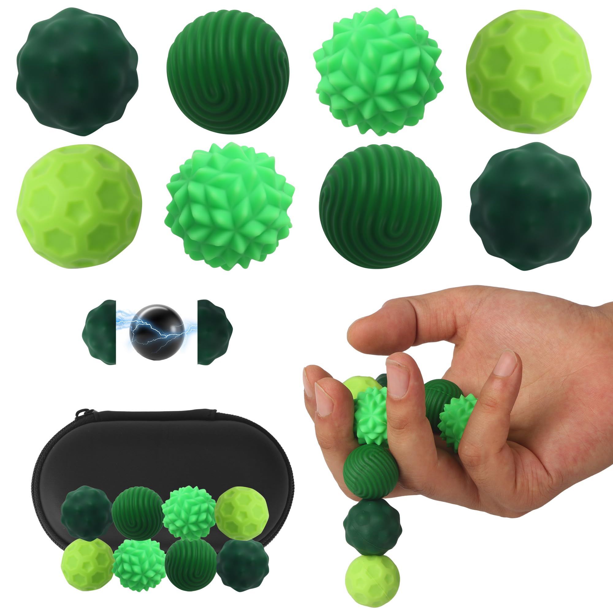 8 stuks magnetisch fidget speelgoed, magnetische ballen, stressbal