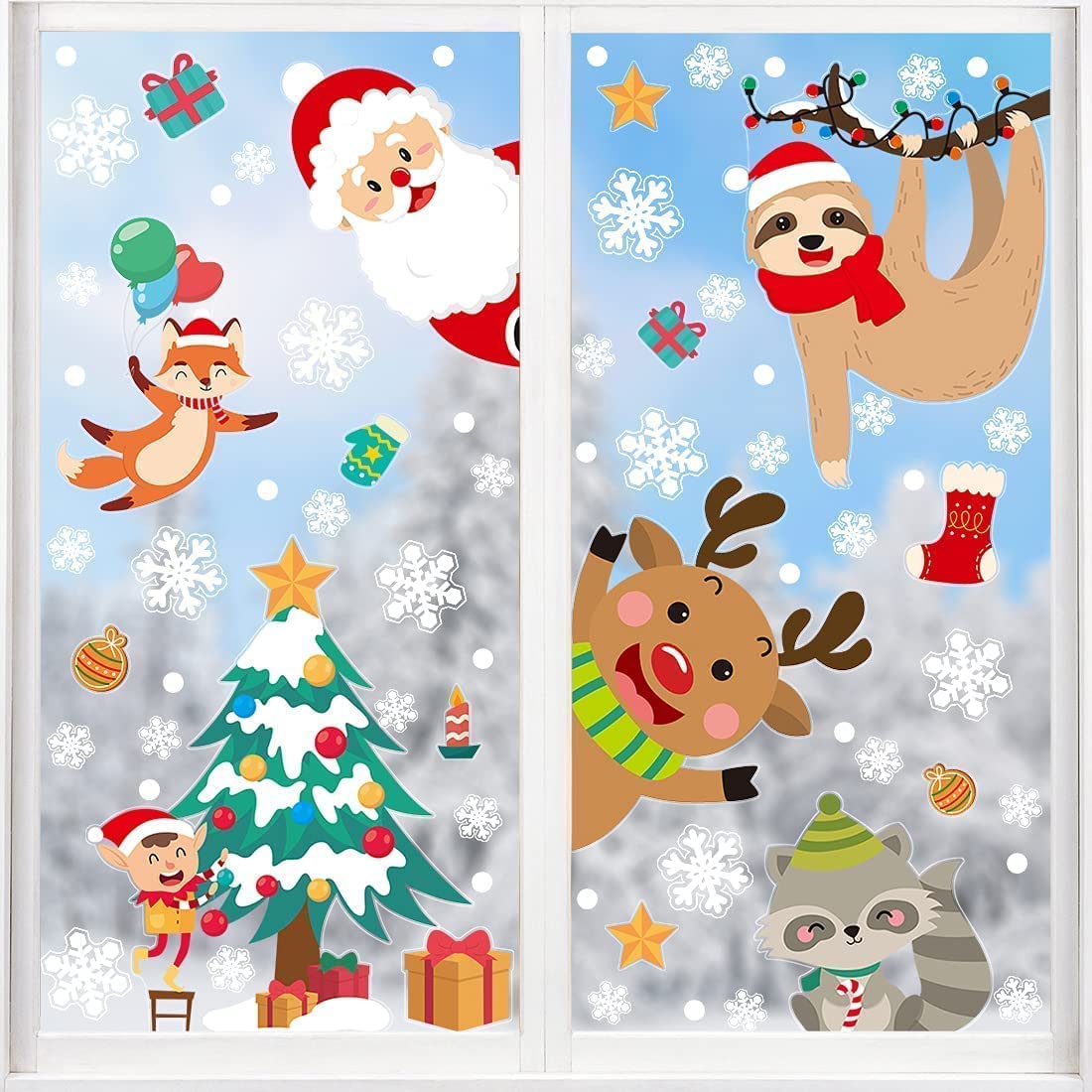 Amazon.co.jp: CINECE クリスマス ステッカー 飾り 両面 ガラス 窓