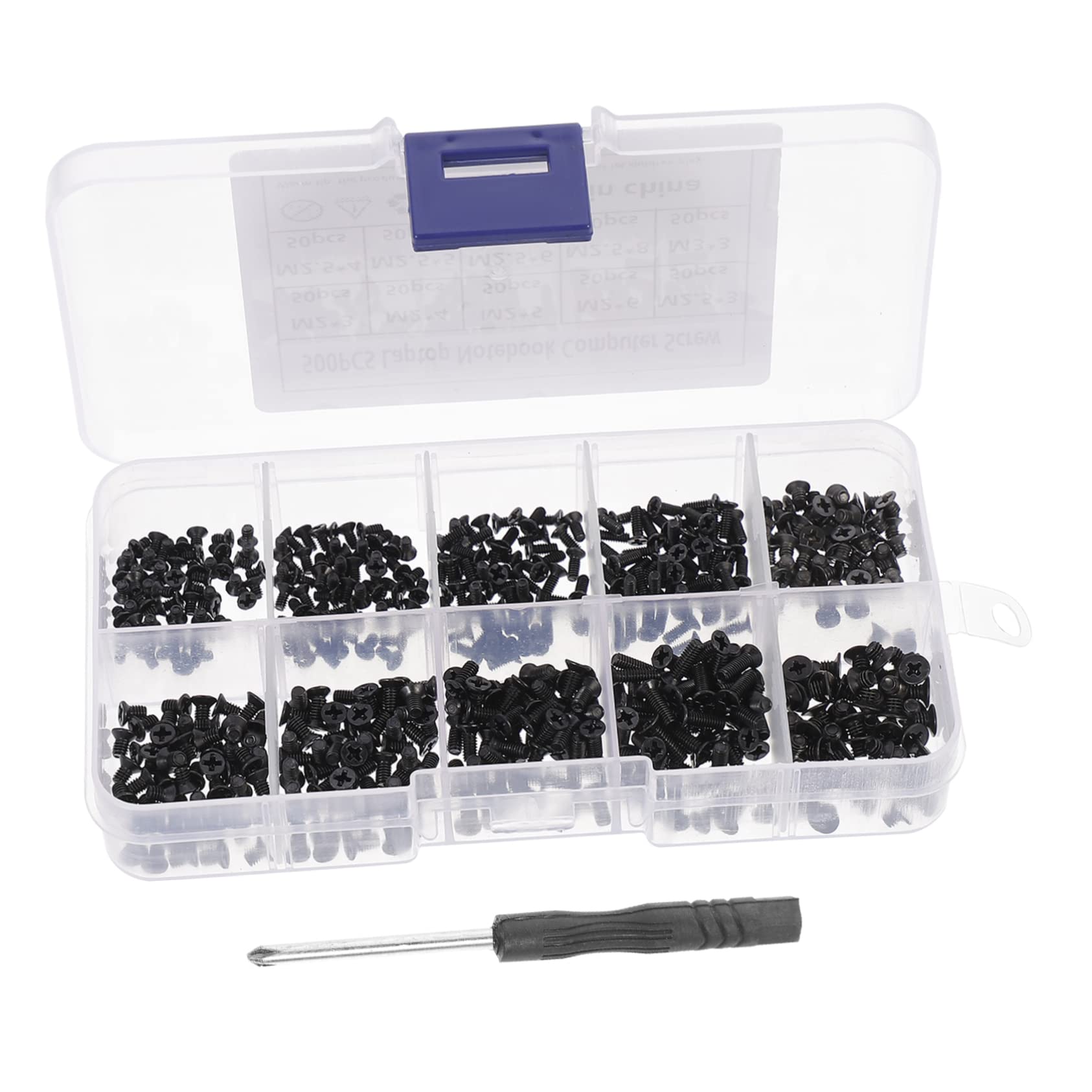 VILLCASE 1Set Computer Screws Kit Countersunk Carbon Steel Bolts with Screwdriver Durable and Resistant for Home Computer Use