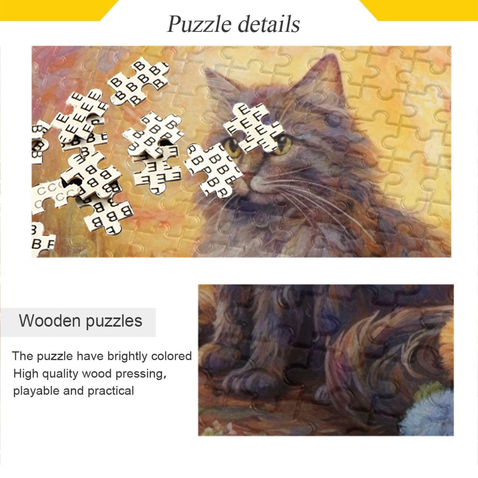 Amazon.com: ZENWAWA Cat Sitting in Flowers Jigsaw Puzzle 500