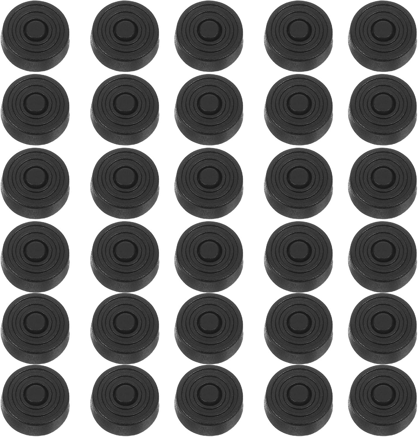 Kisangel 50pcs Computer Case Bottom Pads, Non Skid Case Support Feet, Push-in Bumper Pads for 5 mm Hole, Desktop PC Gaming Computer Equipment Chassis