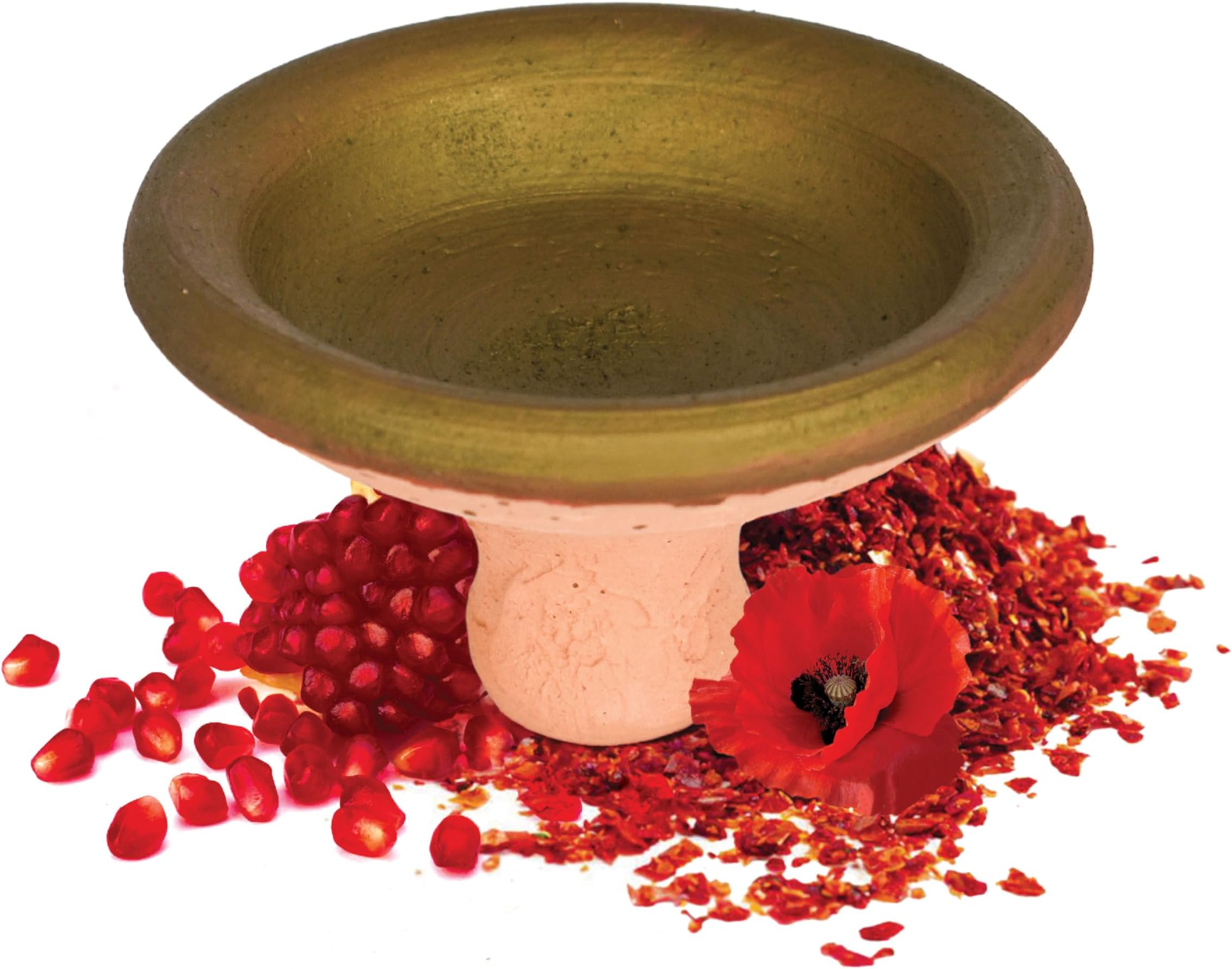 Traditional Moroccan Clay Pot Lip Stain – Deep Red, Plant-Based Lipstick & Cheek Tint, Infused with Poppy & Grenadine Peel for Moisturizing, Antioxidant Benefits