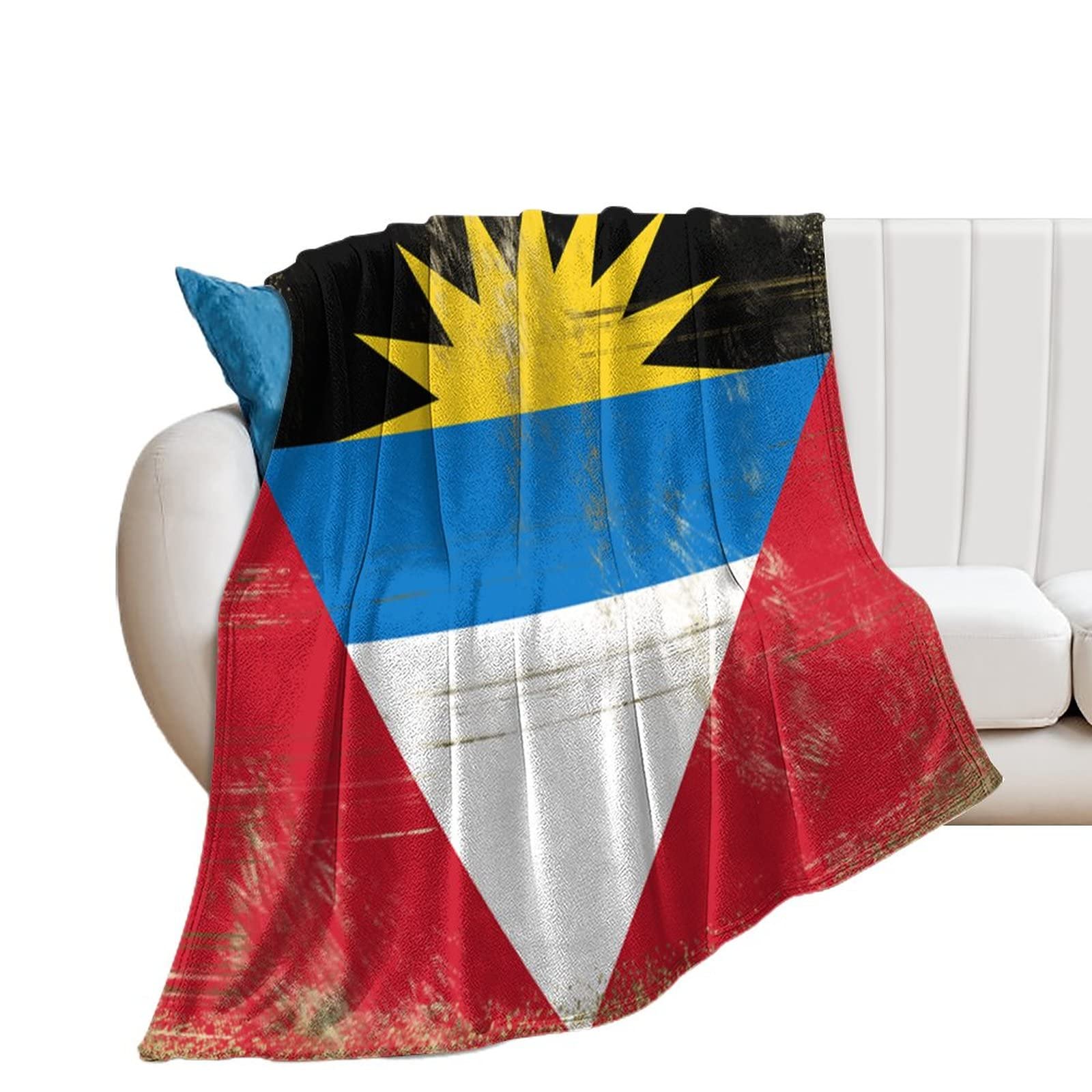 Couverture flanelle Antigua et Barbuda jeté de lit haut de gamme 153x203cm