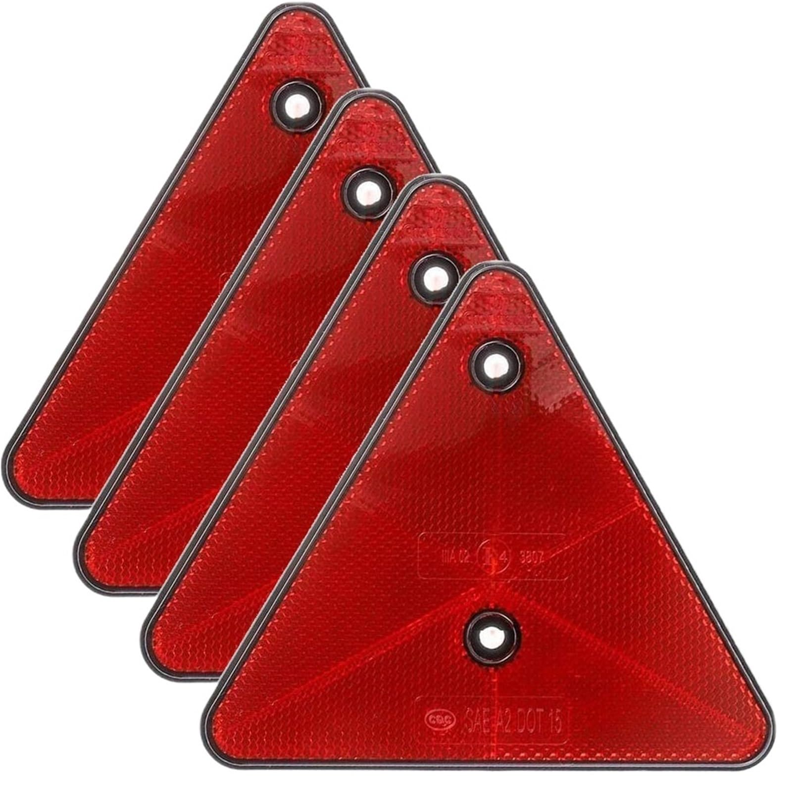 Warndreieck für Fahrzeuge Rote Dreieck-Reflektoren, hintere Reflektoren, Sicherheitswarnung für Anhänger, Fahrrad, Motorrad, LKW, Boot(4pcs)
