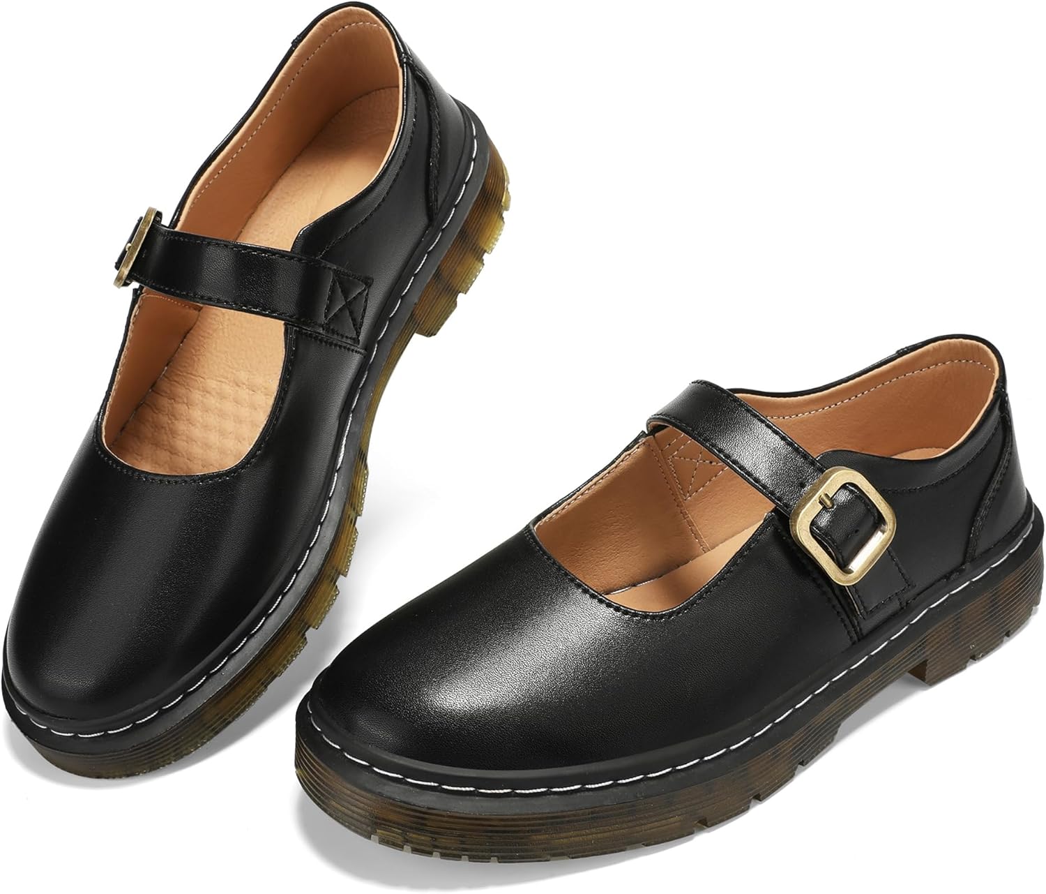 Women's Mary Jane Flats Classic Comfort Slip-On Shoes - Breathable Lightweight Casual Dress Shoes for Women, Closed Toe Walking Shoes Fashion Cute & Everyday Comfort