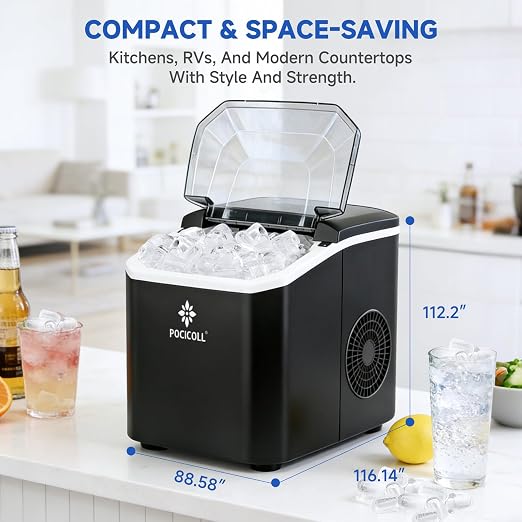 Máquina de hielo portátil para encimera 26 lbs miniatura 7