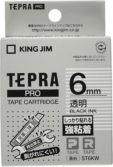 Amazon キングジム テープカートリッジ テプラpro 強粘着 6mm 透明 St6kw テープ 文房具 オフィス用品