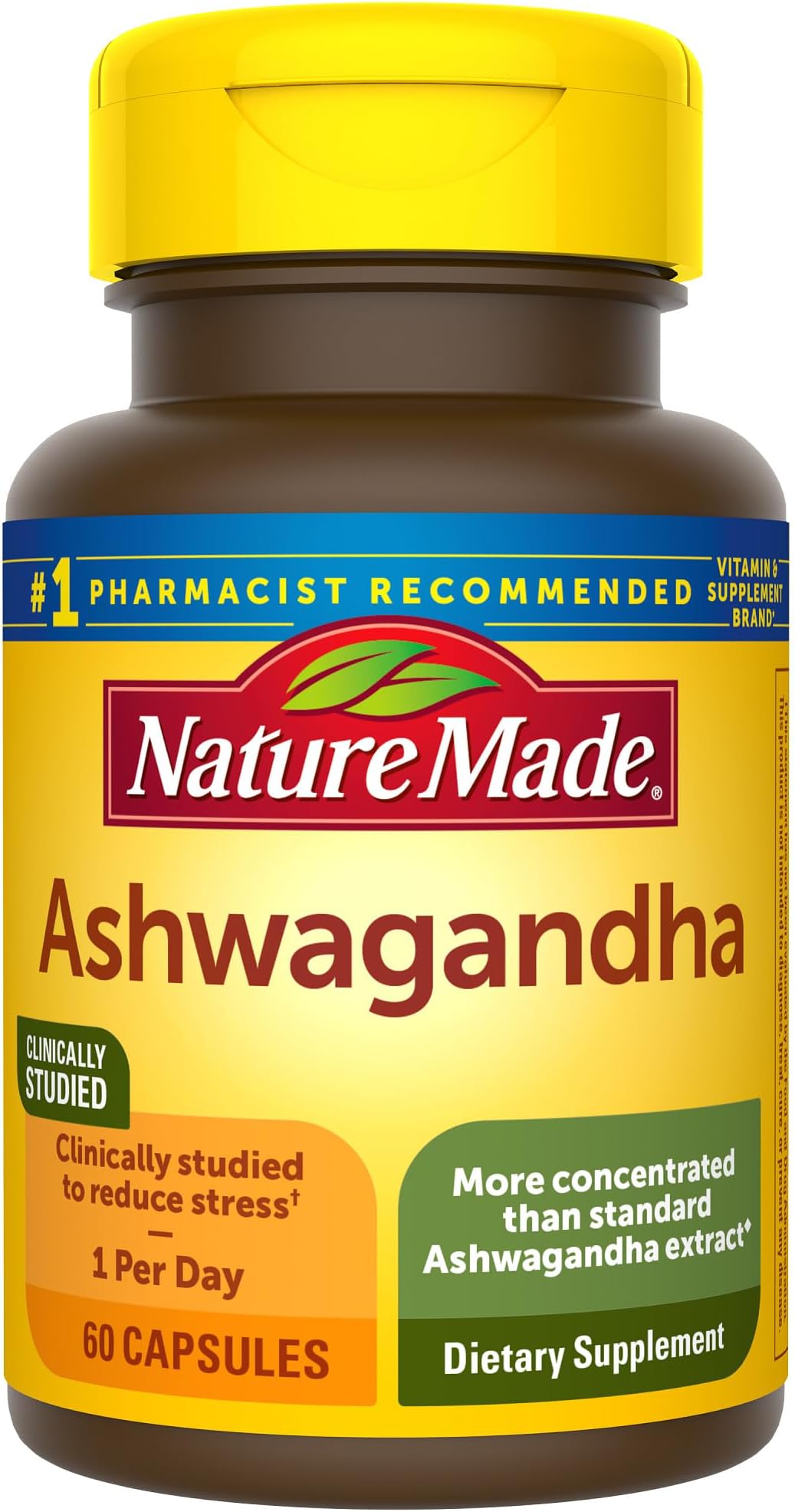 NutriRise Organic Ashwagandha Root Capsules with Black Pepper, 1300mg, Natural