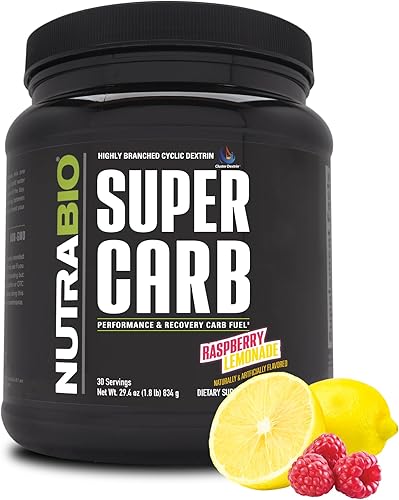 Miniatura 1 de NutraBio Super Carb - Suplemento complejo de carbohidratos en polvo, dextrina en racimo y electrolitos para mejorar el rendimiento y la recuperación