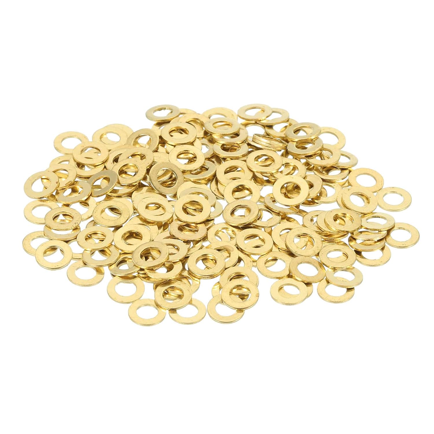 MECCANIXITY 110 Pack Brass Flat Washer, M3 Copper Washers Crush Washer Kit Assortment, 3mm ID, 8mm OD, 0.5mm Thick for Bolts Screws Machinery Repair, Outdoor Construction