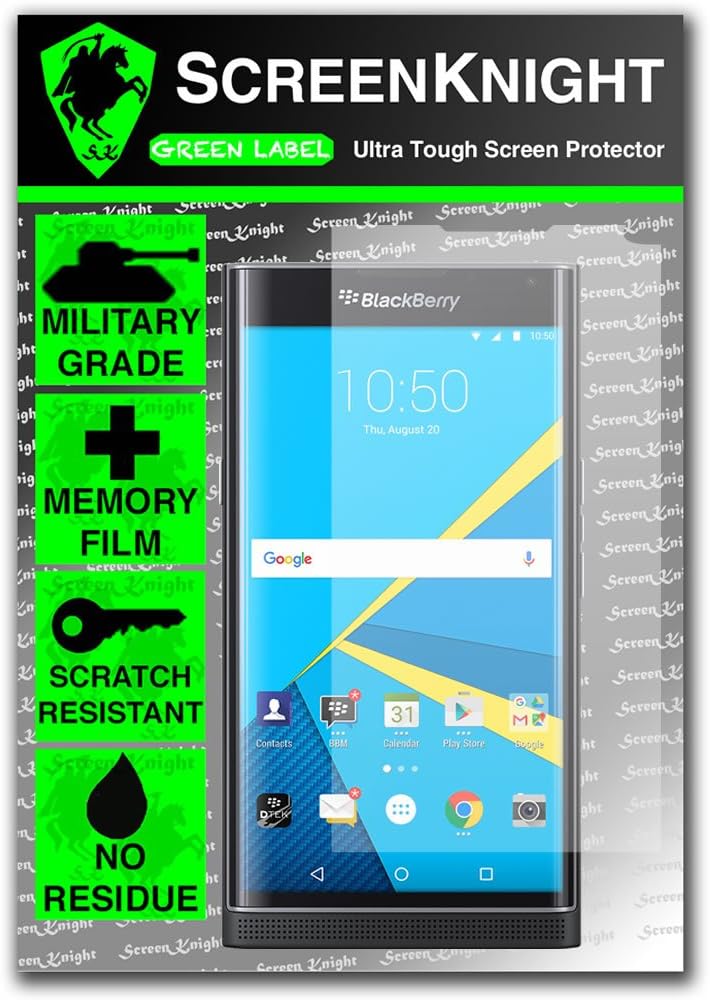 ScreenKnight Blackberry Priv Invisible Military shield Front Screen Protector