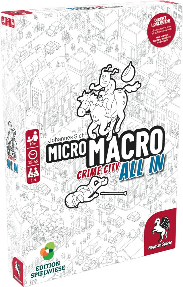 Pegasus/Spielwiese 59062G MicroMacro: Crime City 3 – All In (Edition Spielwiese), Schwarz-weiß-metropole