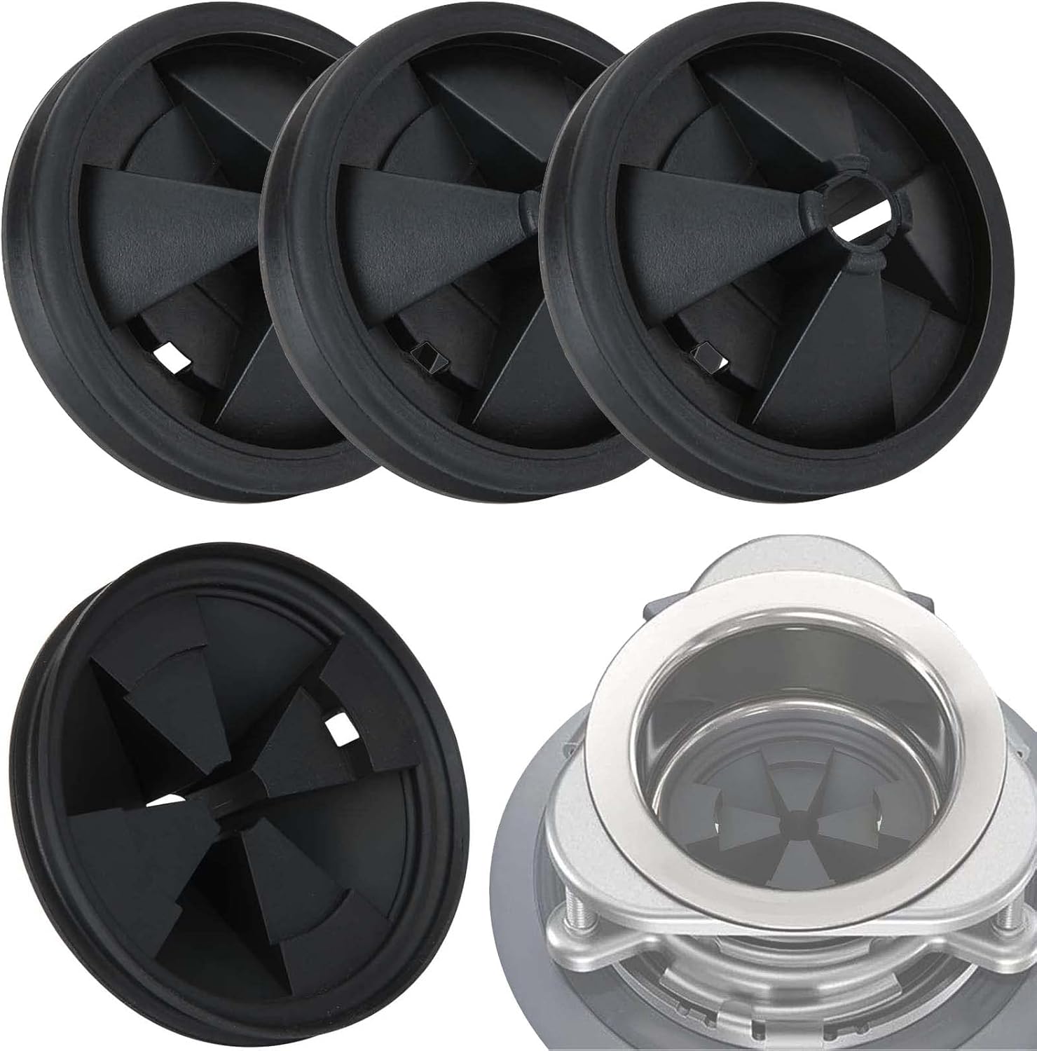 4 Packs Garbage Disposal Splash Guards 3 3/8 Inch Sink Baffle Garbage