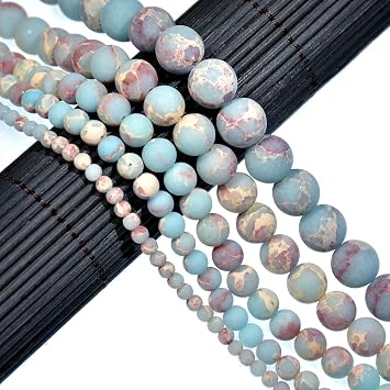 AD Beads Beautiful Natural Matte Gemstone Round Spacer Loose Beads 4-12mm 10mm, 14 Matte Sediment Jasper