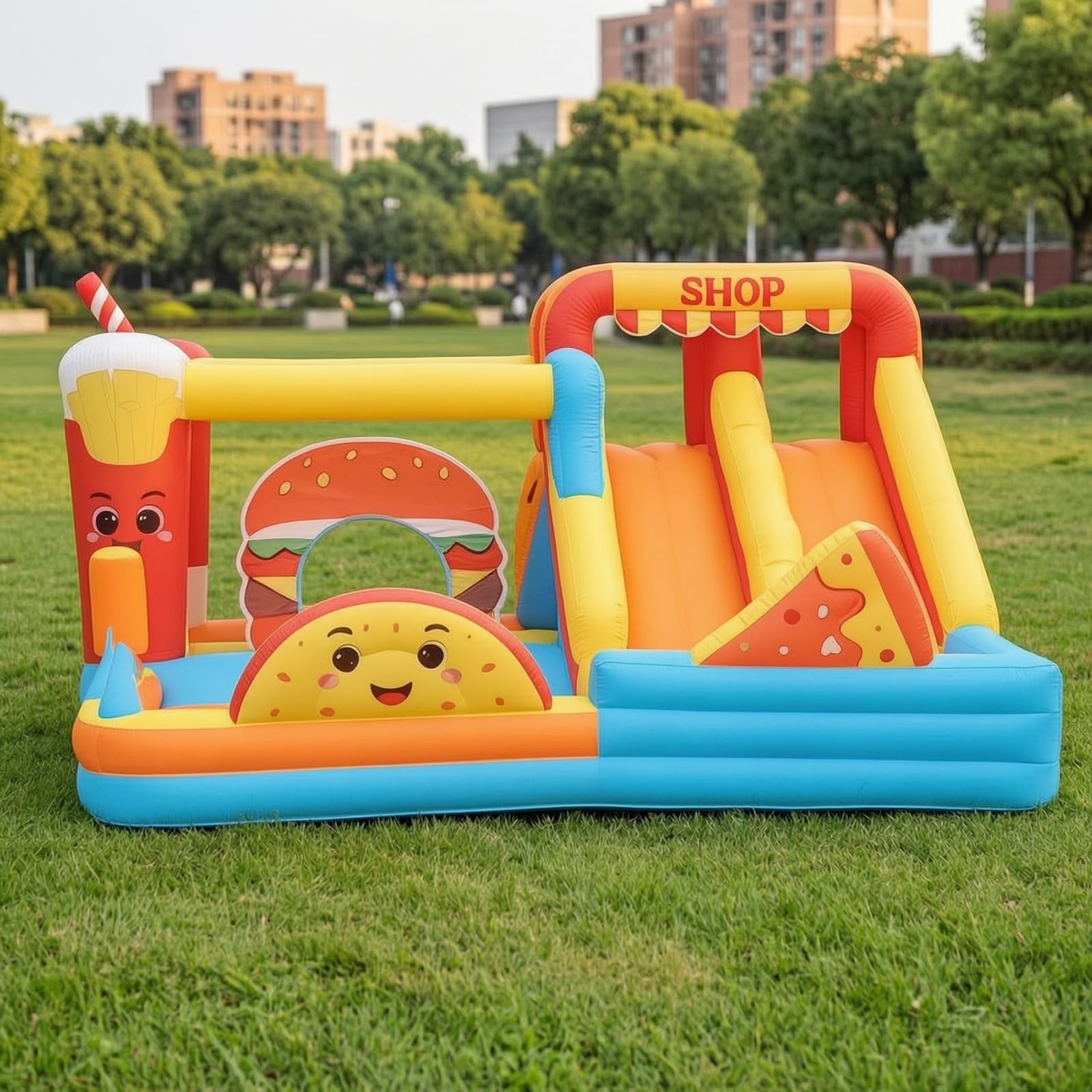 Castillo Inflable con Tobogán Seguro Castillo Hinchable con Tobogán Resistente Brincolín Inflable para Familias