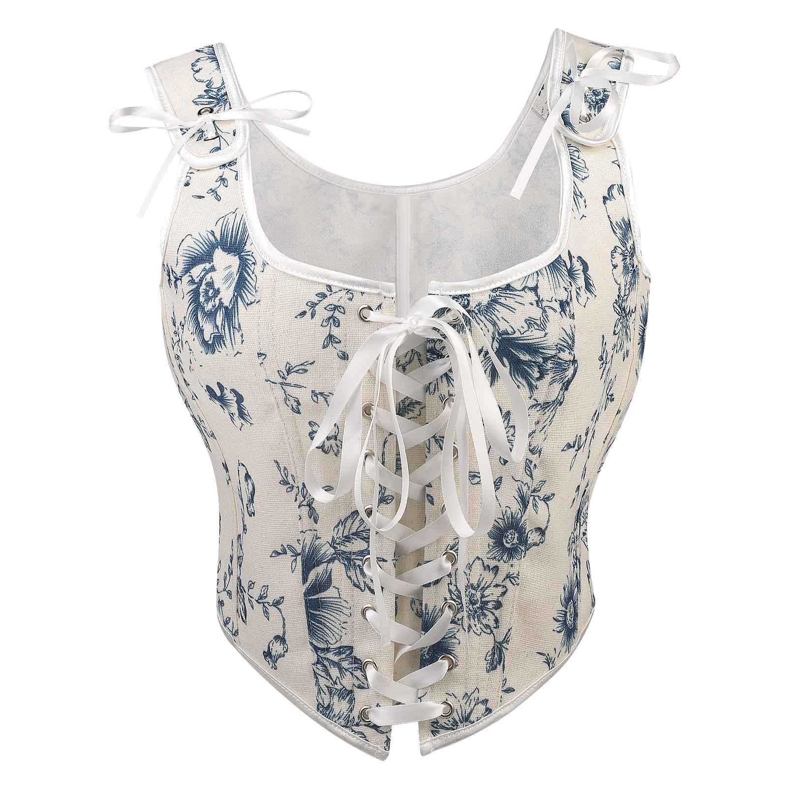 Jecarden Women's Renaissance Corset Bustier Tops for Women Fairycore Corset Top