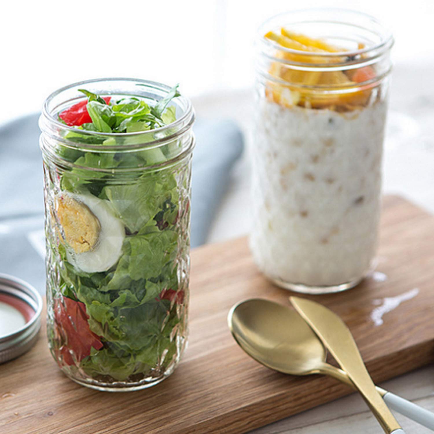 Buy Wide Mouth Mason Jars 12oz,QAPPDA Glass Jars With Lids 350ml