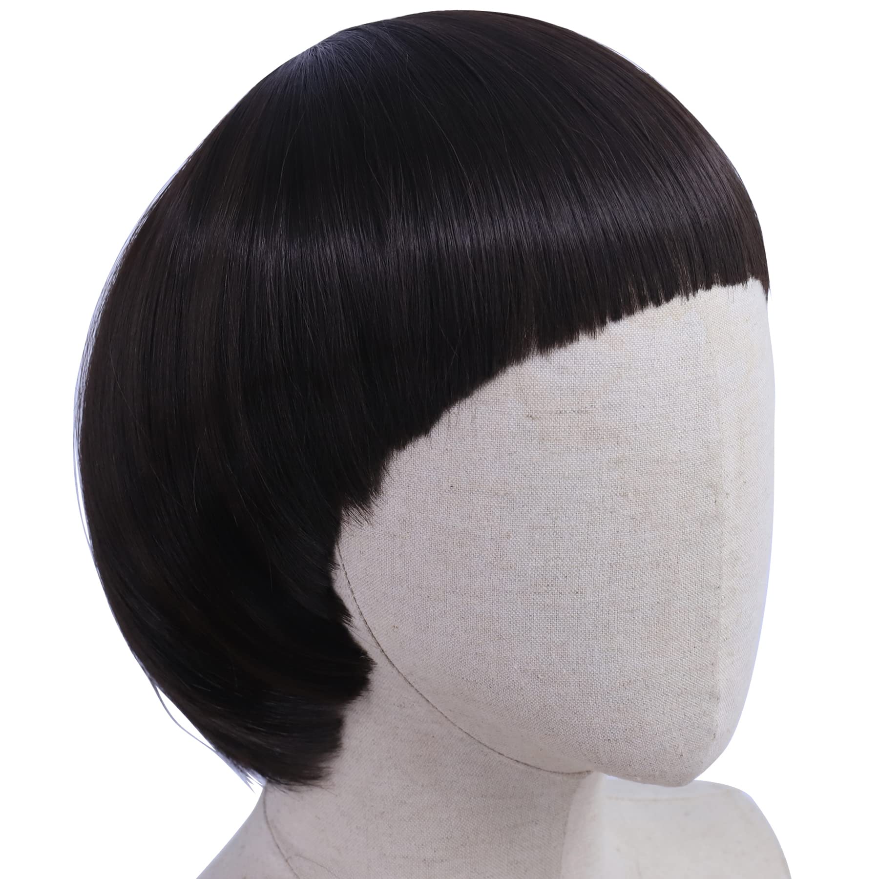Hulaidywig Mens 60s Bowl Cut Synthetic Anime Cosplay Wigs for Movie Party Halloween Mushroom wig with Wig Cap (Brown)