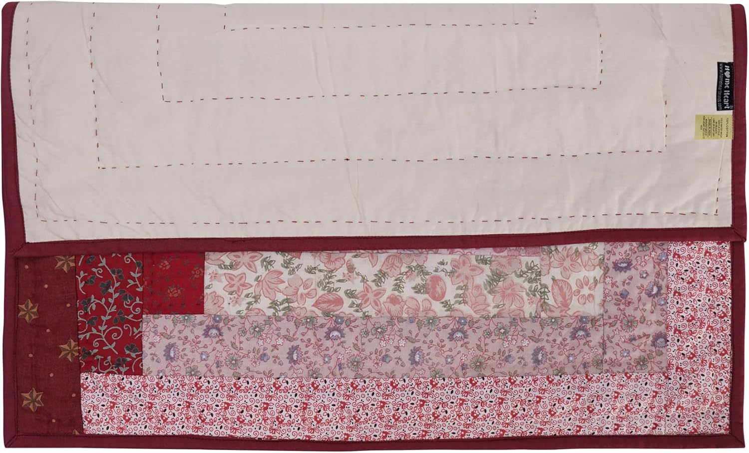 HOME HEART CALICO FLORAL LOG CABIN country quilt 19"x19" cotton square wall hanging block Rod Pocket Patchwork hand quilted small quilt