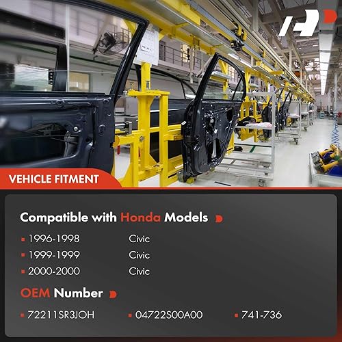 Miniatura 3 de A-Premium Elevalunas eléctrico con motor compatible con Honda Civic 1996-2000 Hatchback Coupé delantero derecho lado del pasajero