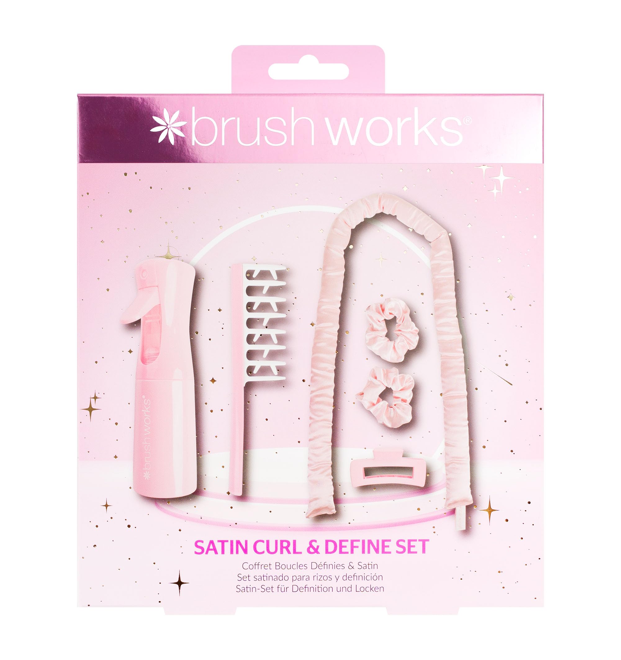 Brushworks Satin Define & Curl Set, Pink