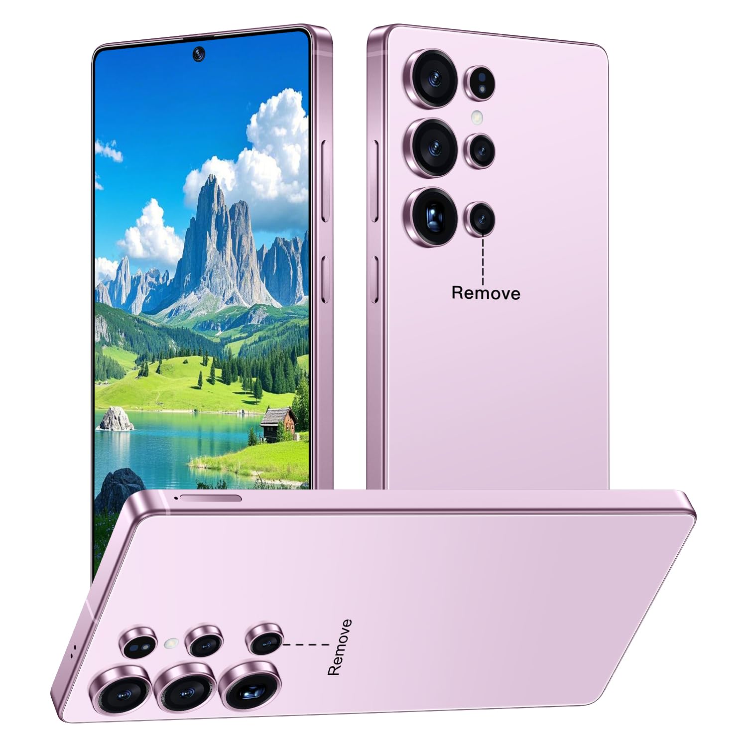 I25 Ultra 5G Unlocked Smartphone,16GB+512GB 7000mAh Fully Cell Phone for Android 14, 6.99" HD Screen Unlocked Cell Phone, 68MP+108MP Dual Camera/Dual SIM/Fingerprint (Pink)