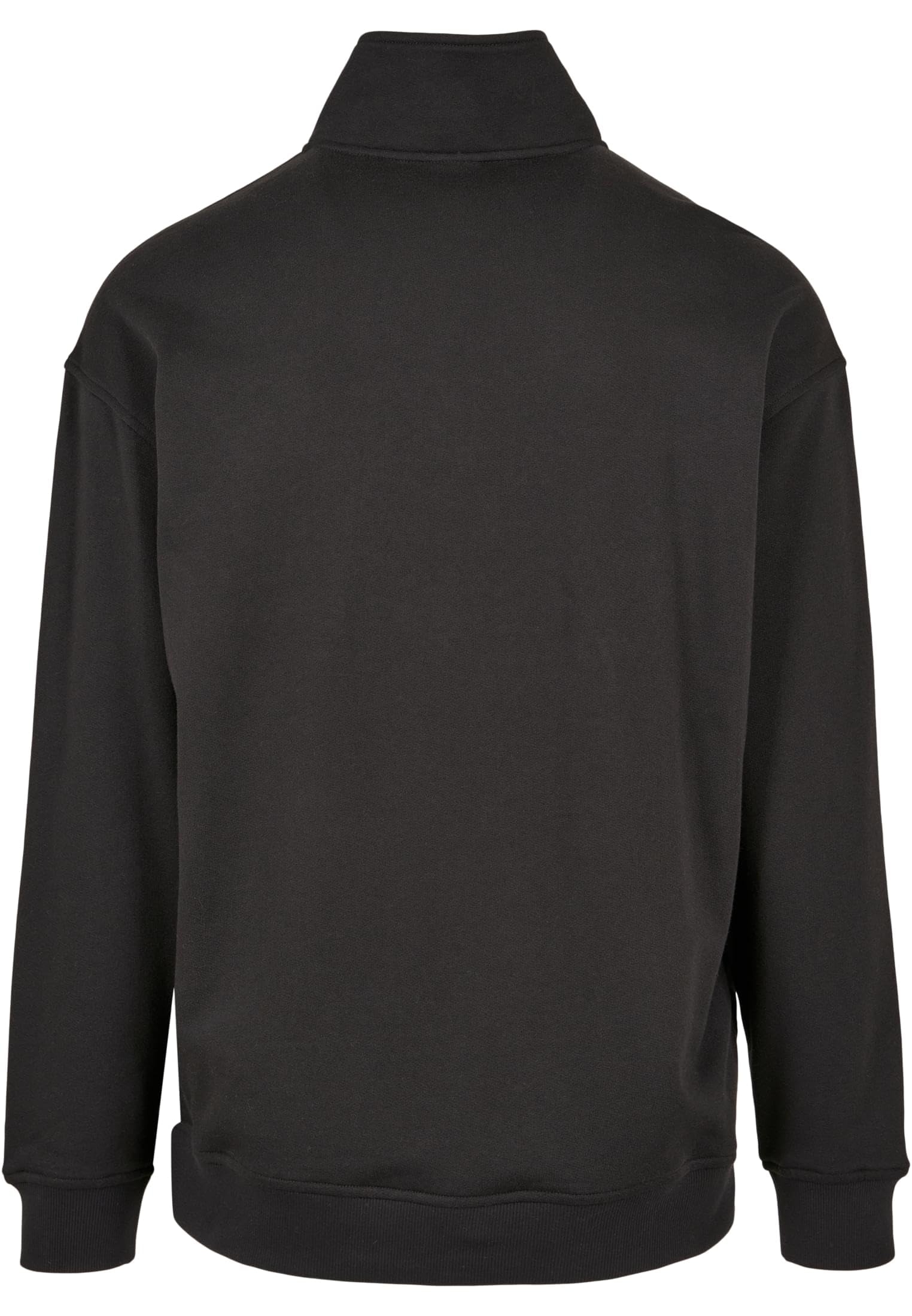 Urban Classics Męska bluza Organic Cotton Basic Troyer z zamkiem błyskawicznym i stójką, sweter dla mężczyzn w rozmiarach S - 5XL, czarny, S