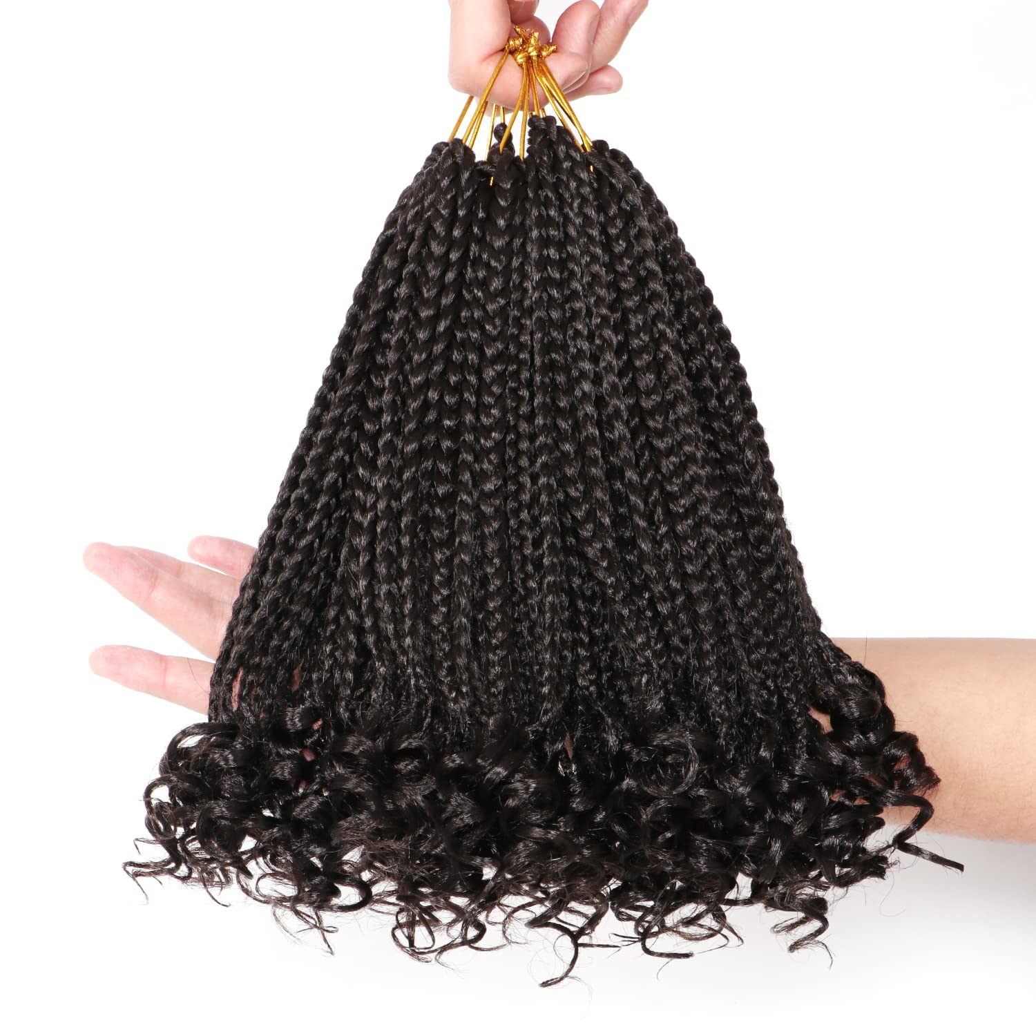7 Packs 10 Inch Boho Goddess Box Braids Crochet Hair for Black Women (2#, 10 Inch (Pack of 7))
