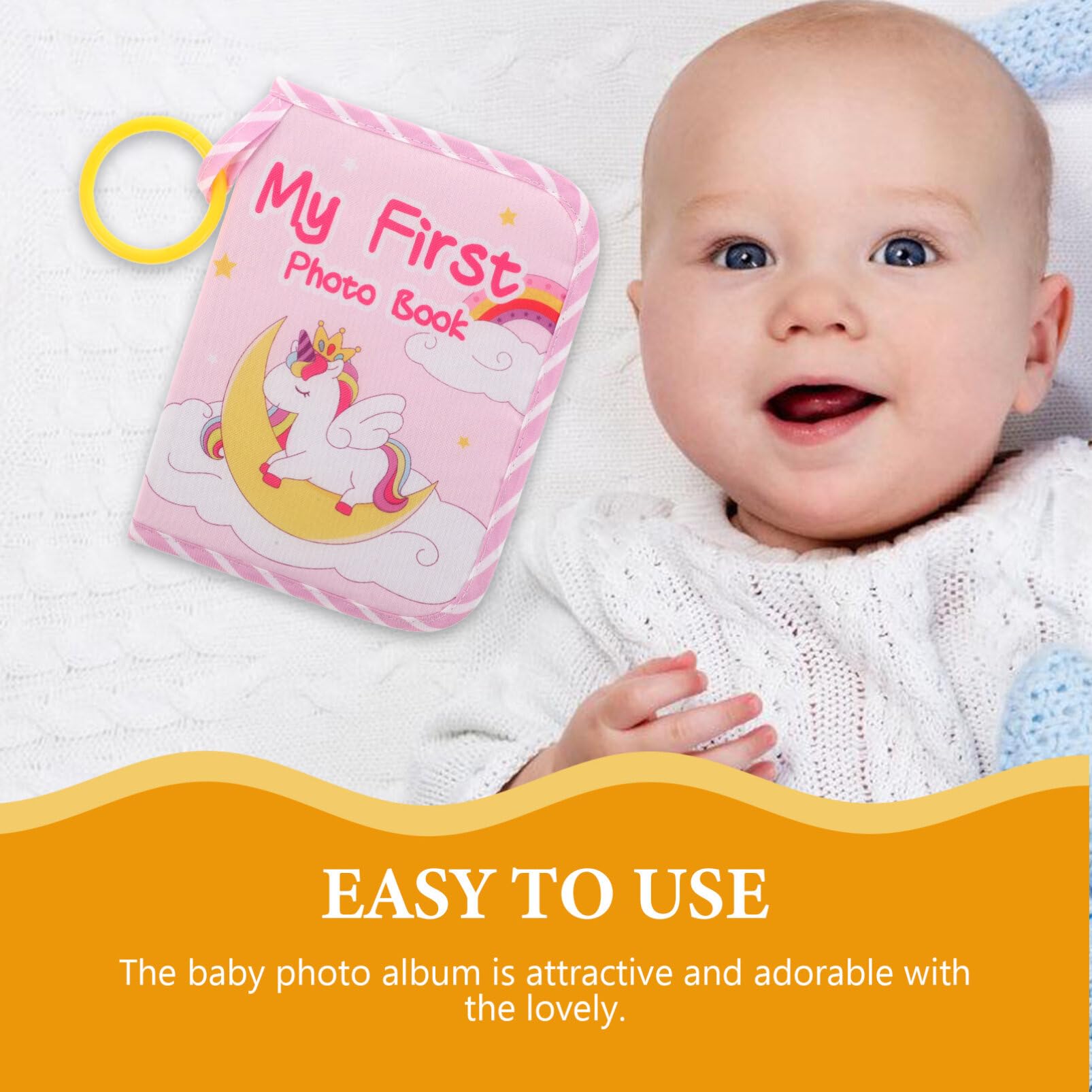 Toyvian Baby Photo Album Soft Cloth Cloth Book for Newborns and Toddlers Cartoon Design Keepsake for Infant Growth Memories - Image 3
