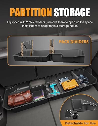 Miniatura 6 de KINGGERI Cajas de almacenamiento para debajo del asiento compatibles con Chevy Chevrolet Silverado 1500GMC Sierra 1500 2019-2026, SilveradoSierra