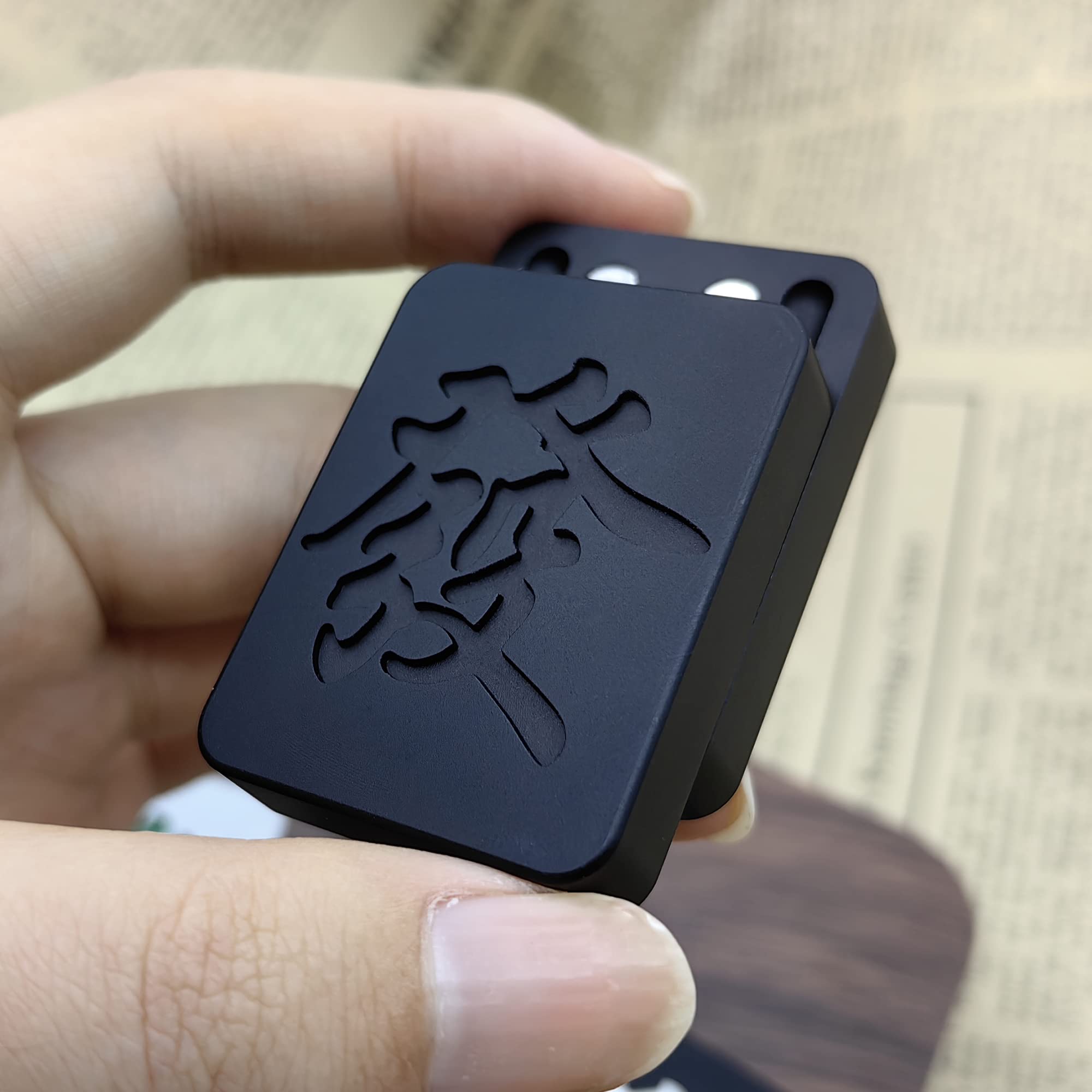 EDC Fidget Toys Stress Relief for Adults Magnetic Metal Blocks Click Creative Fidget Slider Fingertip Toys ADHD Autism Sensory Toys (Black-A)