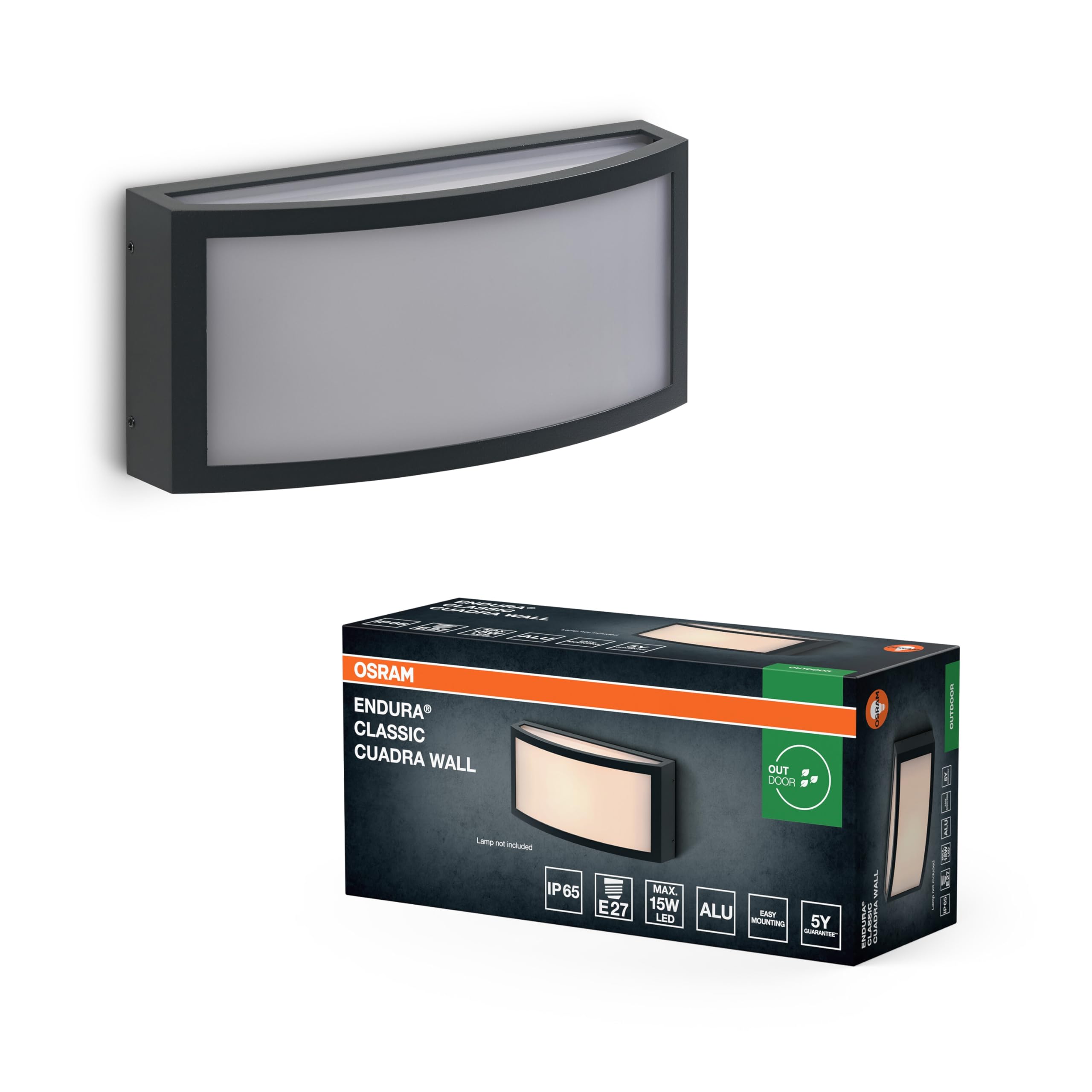 Osram ENDURA CLASSIC CUADRA Außenleuchte, dunkelgrau | Endura Classic E27 IP65, Outdoor Lanterns, Dunkelgrau, , 1-Pack