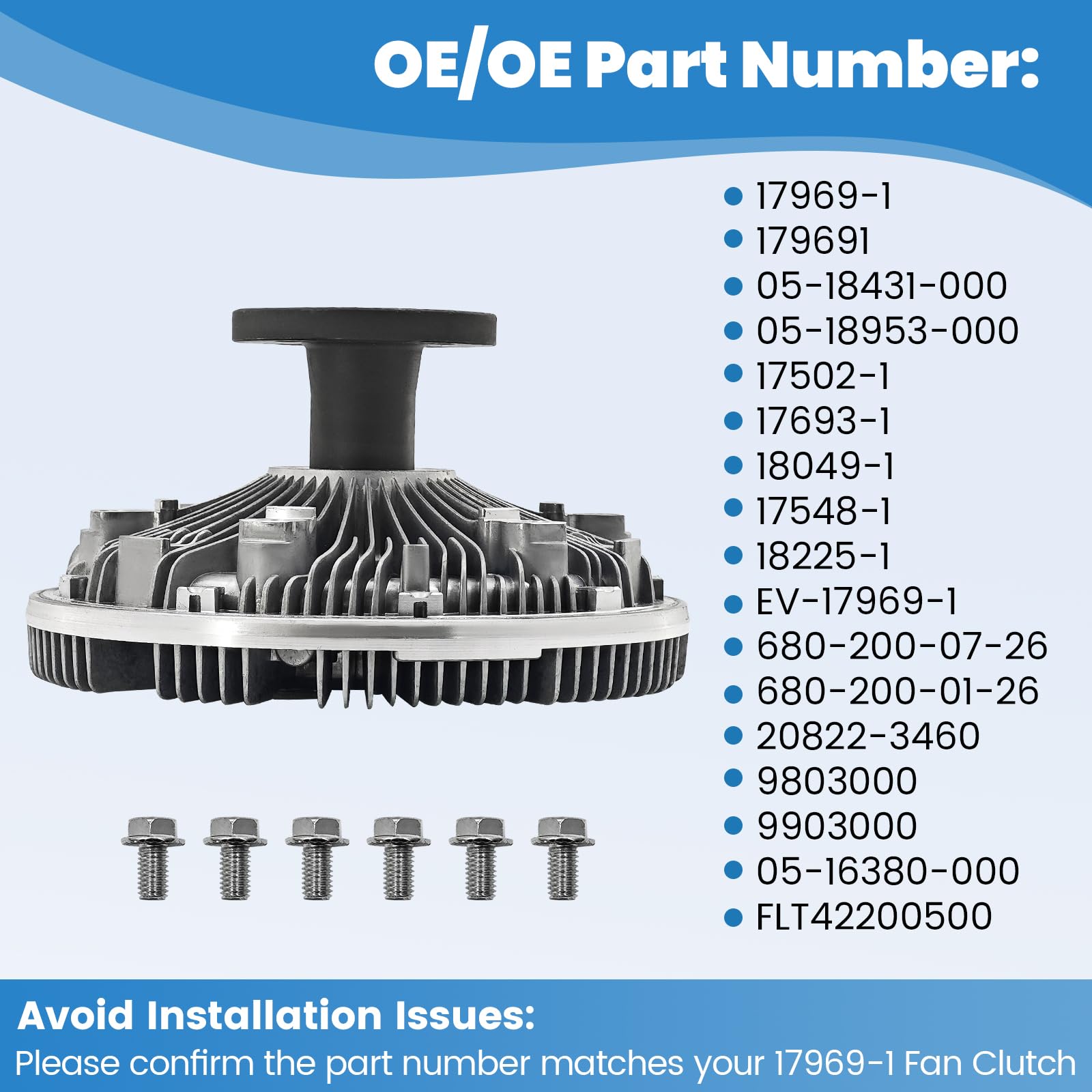 17969-1 Fan Clutch Compatible with CAT 3126 1991-2003 Fit for