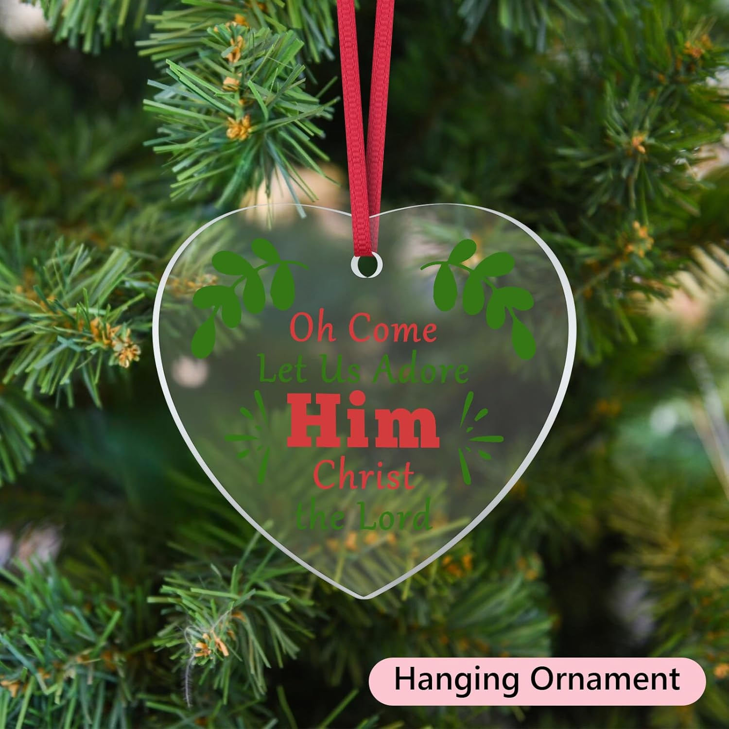 Christian Gifts for Women Men Christmas Ornament Religious Gifts for Christians Bible Verse Gift Baptism Faith Present Inspirational Present for Women Easter Prayer Gift Acrylic Hanging Ornament - Image 2