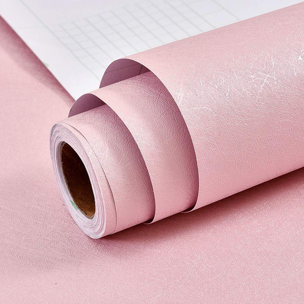 Pink Wallpaper Pink Solid Color Contact Paper Decorative Peel and Stick Wallpaper Self Adhesive Removable Wallpaper Wrapping Paper Gift Shelf Paper Liner Vinyl Film for Girls' Room17.7” X 118”