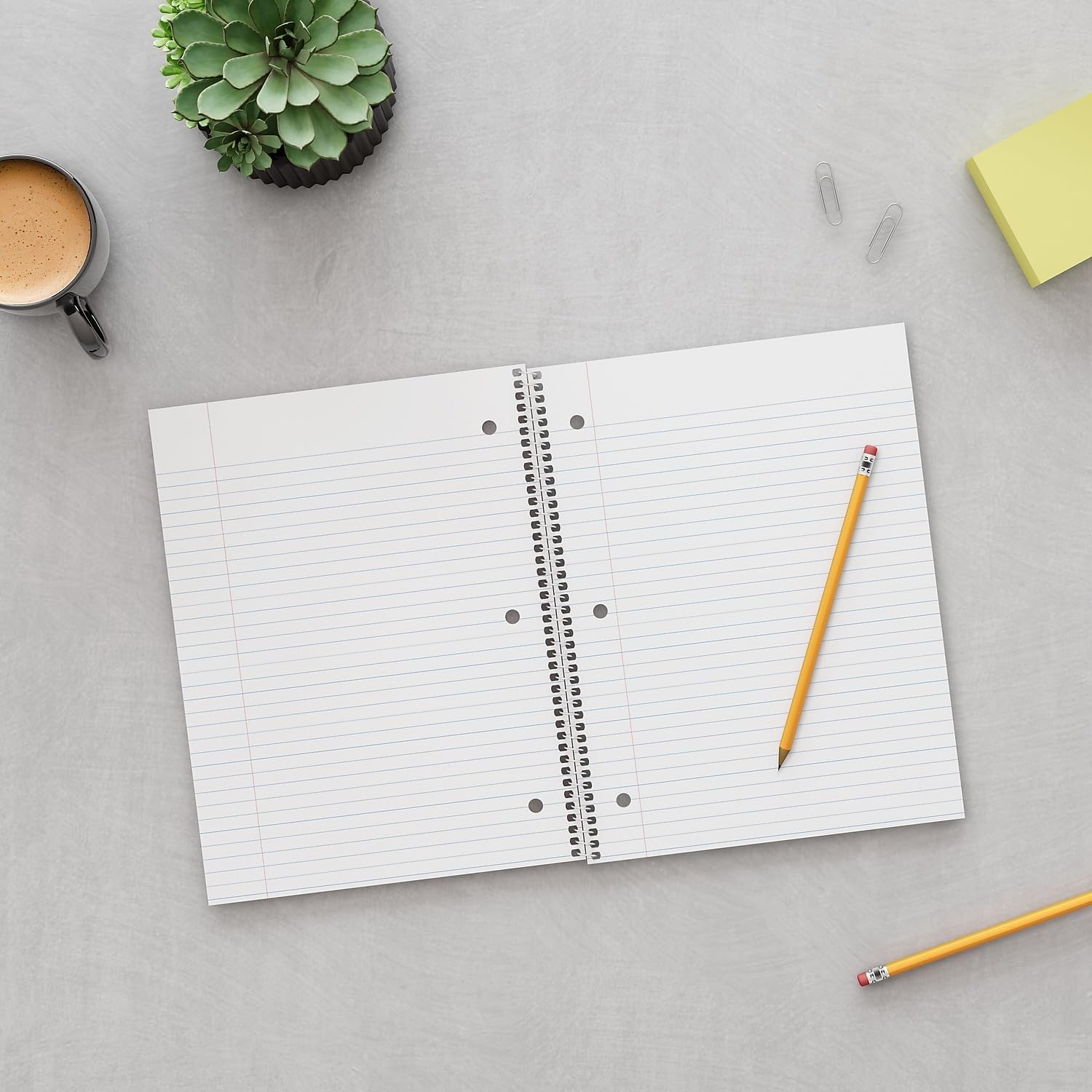 STAPLES 1‑Subject Notebook, 8” x 10.5”, College Ruled, 70 Sheets, 48‑Pack