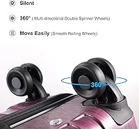 Vista 8 de TydeCkare Juego de equipaje 2 piezas 2128, Rosa Rojo, Moderno