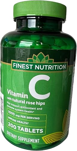 Finest Nutrition Vitamina C con escaramujos 1000 mg, 200 tabletas