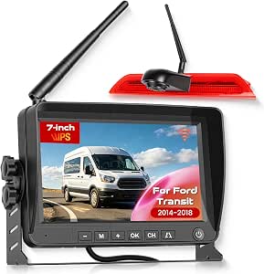 Wireless Backup Camera for Ford Transit 2014-2018 with 7-Inch Monitor and Night Vision
