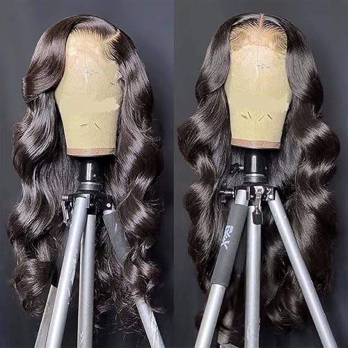 Miniatura 4 de Pelucas de cabello humano virgen brasileño ondulado con encaje frontal HD de 13 x 4 pulgadas, densidad del 180 %, para mujeres negras, cabello