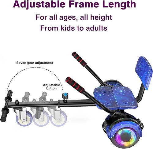 Miniatura 7 de FLYING-ANT Autoequilibrio Patineta con Asiento 6.5 Patineta Eléctrica de Dos Ruedas con Luces LED Flash en las Ruedas