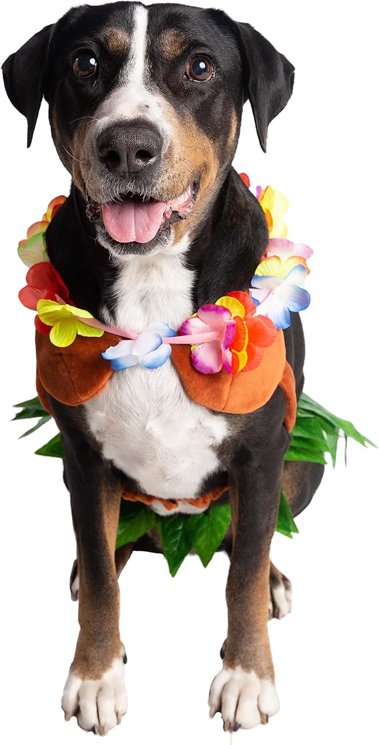 Pet Krewe Hula Girl Dog Costume for Cats and Dogs Large