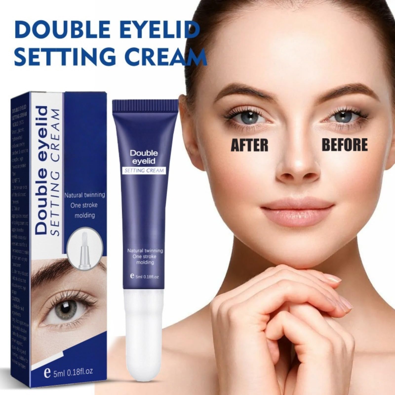 Eyelid Lifter Shaping Cream 5ml Instant Lift for Droopy Loose Hooded Eyelids, Long Lasting Reshaping Double Eyelid Cream, Waterproof & Natural Invisible Lid Styling Gel